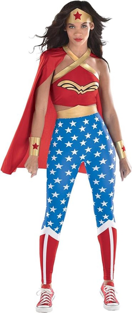 Party City DC Originals: Wonder Woman Halloween Costume for Women
https://www.amazon.com/Party-City-Originals-Halloween-Multicolor/dp/B0B637H81L/